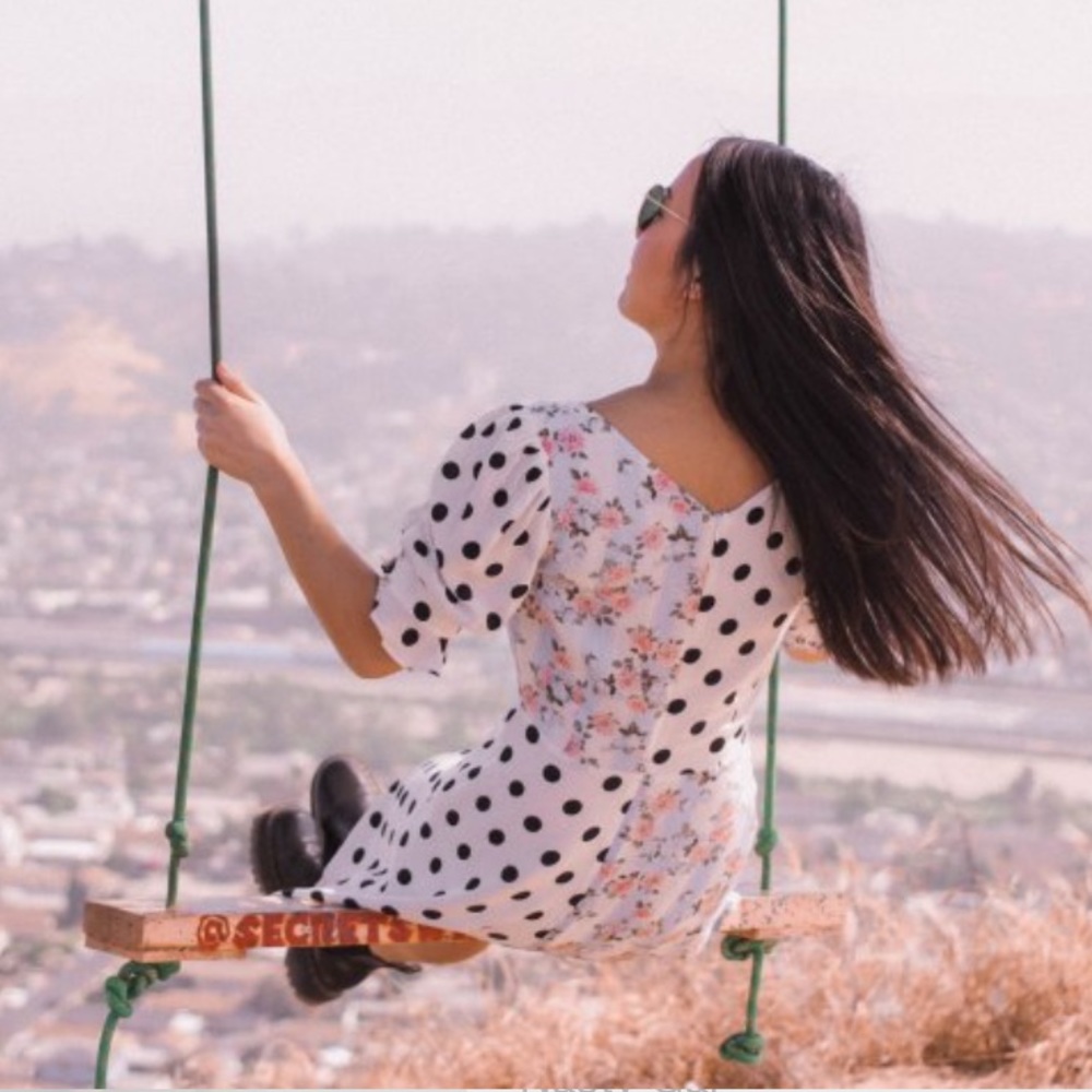 For Love & Lemons Retro Floral Wrap Mini Dress - Picture 7 of 8